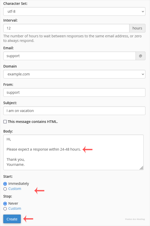 autoresponder email configuration