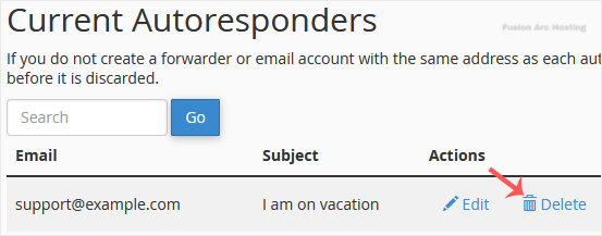 autoresponder email delete