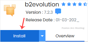 b2evolution install button