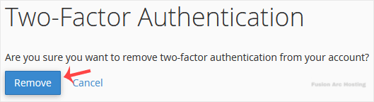 How to Disable the Two-Factor Authentication on Your cPanel Account 9 cpanel 2fa disable confirm