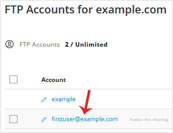 da click on ftpuser