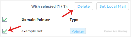 da domainpointer remove