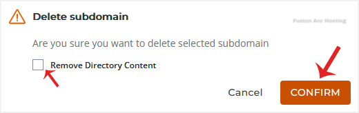 da subdomain remove confirm opt