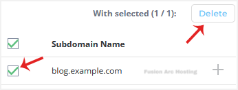 da subdomain remove option