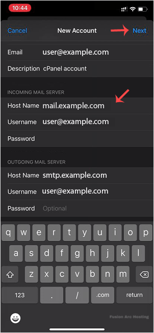 email apple email ac cpanel
