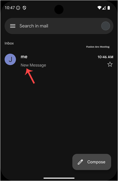 email select android cpanel