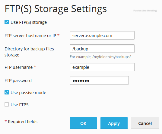 final ftp config plesk client