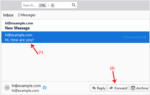 forward email select message