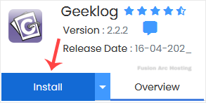 geeklog install button