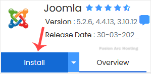 joomla install button