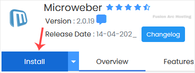 microweber install button
