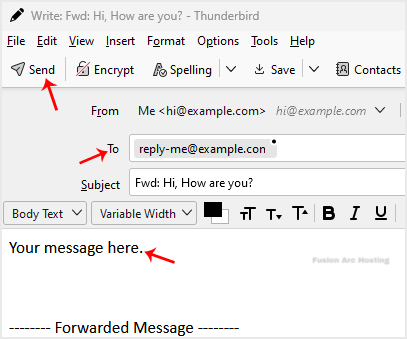 mozilla thunderbird email forwarded