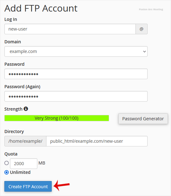 How to Create an FTP Account in cPanel 6 new ftp account