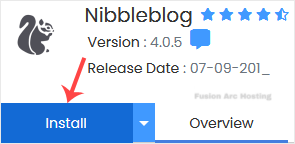 nibbleblog install button