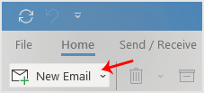 outlook 2021 new email icon