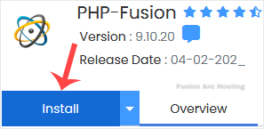 php fusion install button