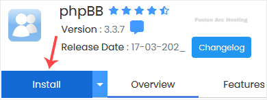phpbb install button