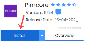 pimcore install button