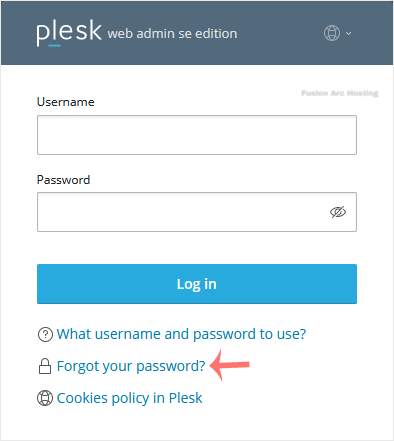 plesk login page forget password