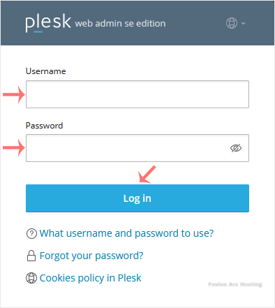 plesk login page