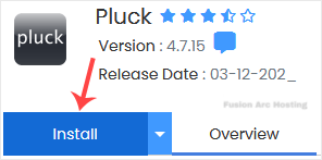pluck install button