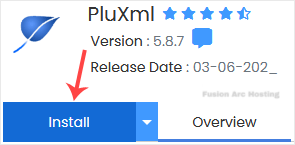 pluxml install button