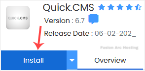 quick.cms install button