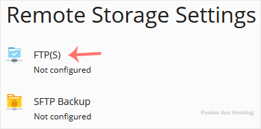 remote storage ftp click to config