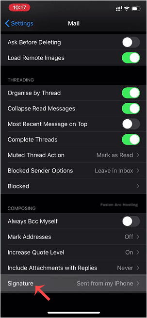 set signature apple email cpanel