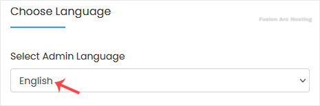 softaculous choose language admin