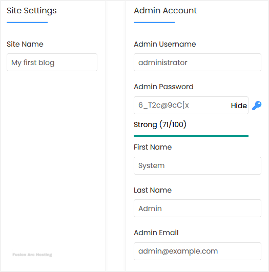 softaculous gen install screen