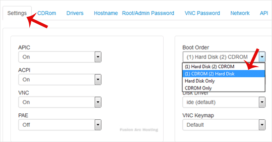 solusvm manuall install boot order