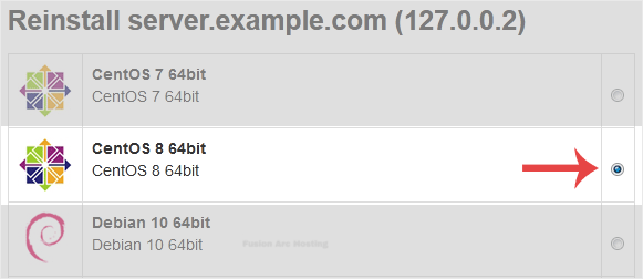 solusvm select os reinstallation
