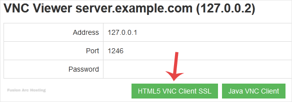 solusvm vnc area button