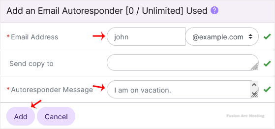 How to Create or Remove the Email Autoresponder in SiteWorx 11 autoresponder siteworx email