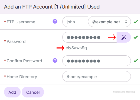 siteworx ftp add