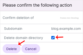 How to Remove a Subdomain in SiteWorx 9 subdomain delete final