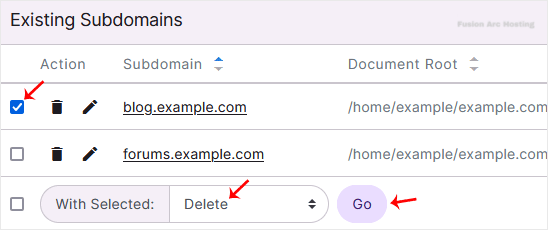 How to Remove a Subdomain in SiteWorx 8 subdomain delete