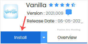 vanilla install button