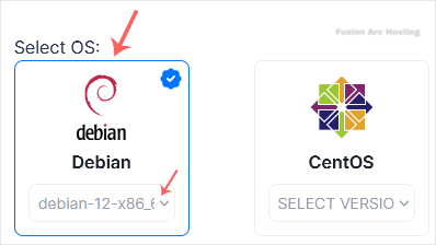 virtualizor select os