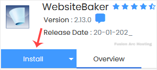 websitebaker install button