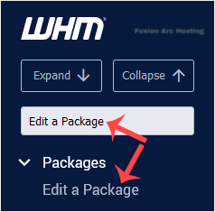 whm reseller edit package pmkb