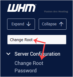 whm root password change sidebar