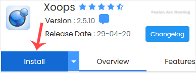xoops install button