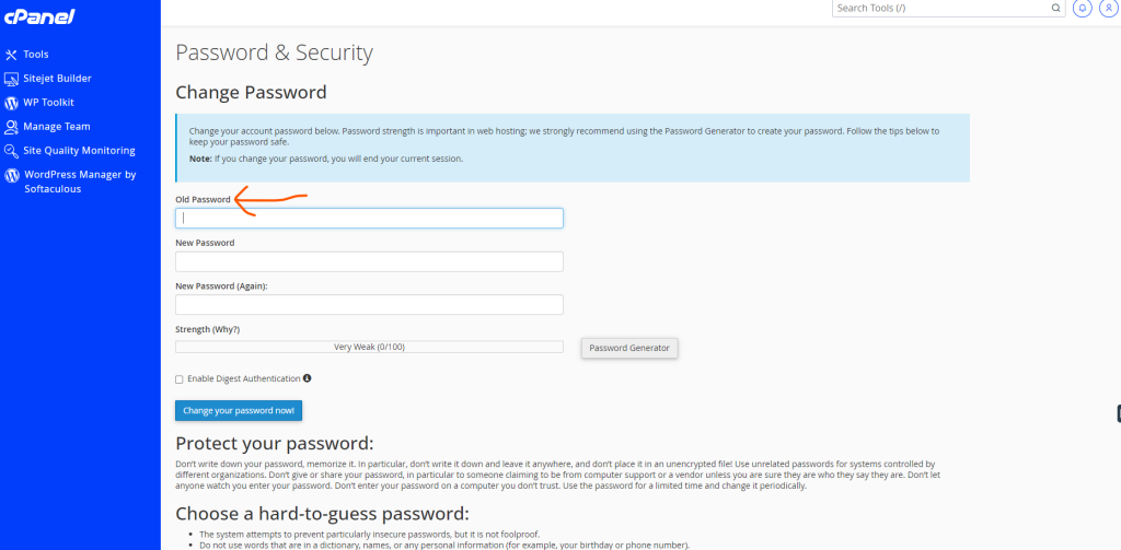 Enter Your Current Password