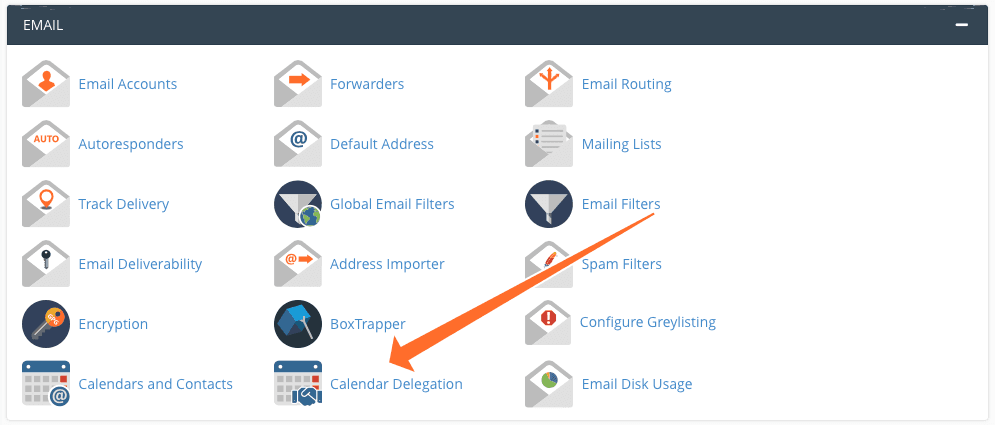01 calendar delegation main cpanel